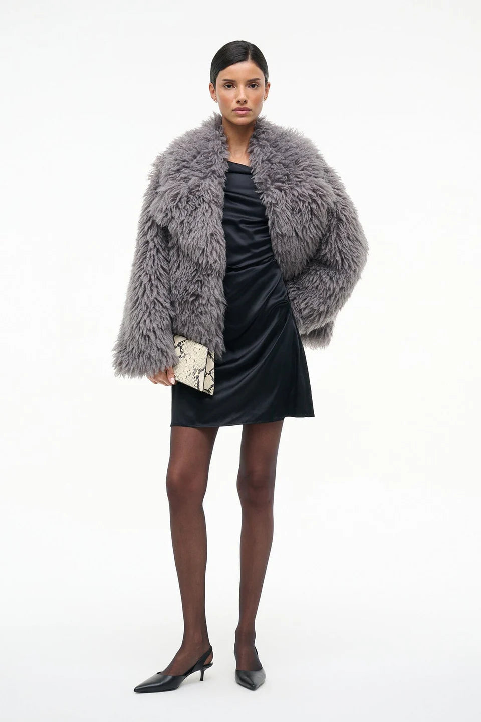 Mini Phare Silk Dress in Black – STAUD