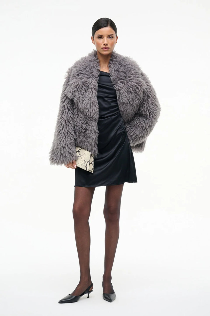 Mini Phare Silk Dress in Black – STAUD