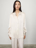 Long Sleeved Button-Up Bluse champagne