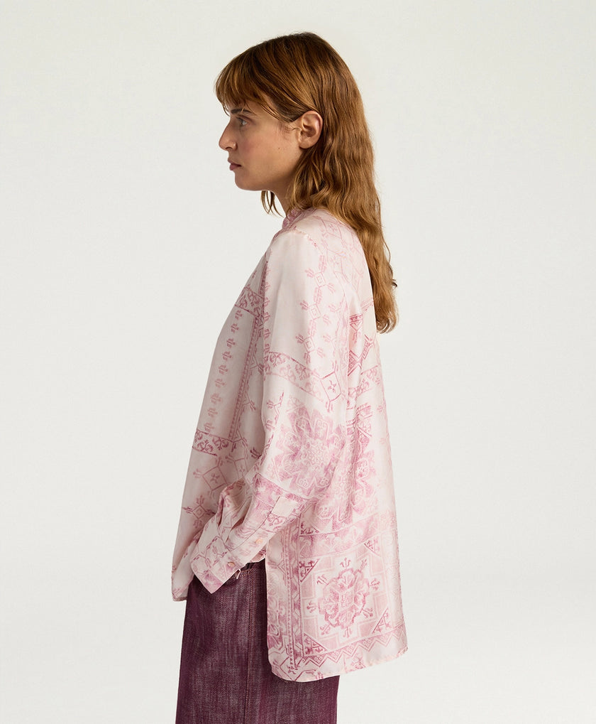 Mesilla Hemd aus bedrucktem Seidentwill – Momonì