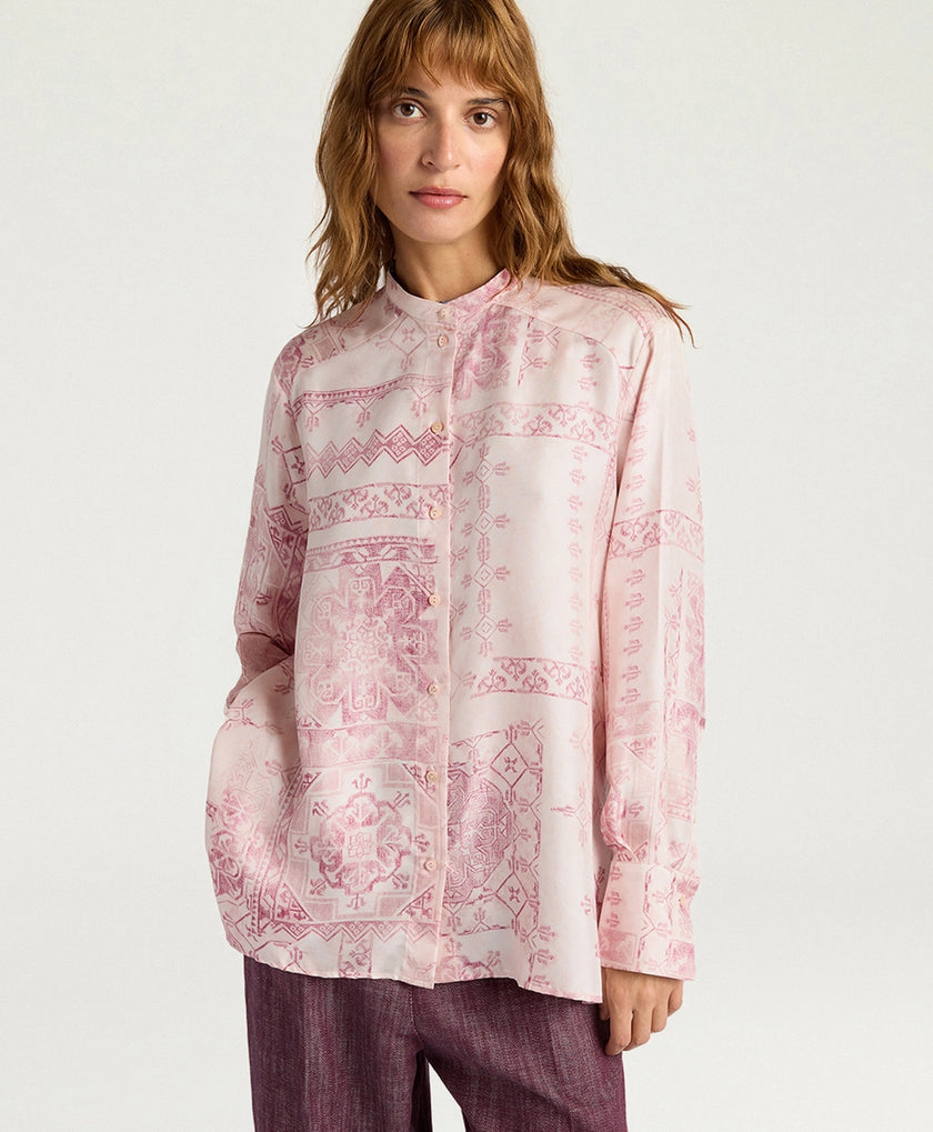 Mesilla Hemd aus bedrucktem Seidentwill – Momonì