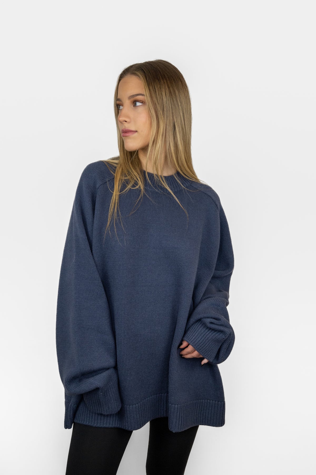 Tibi Cashmere Sweater Oversized Pullover navy