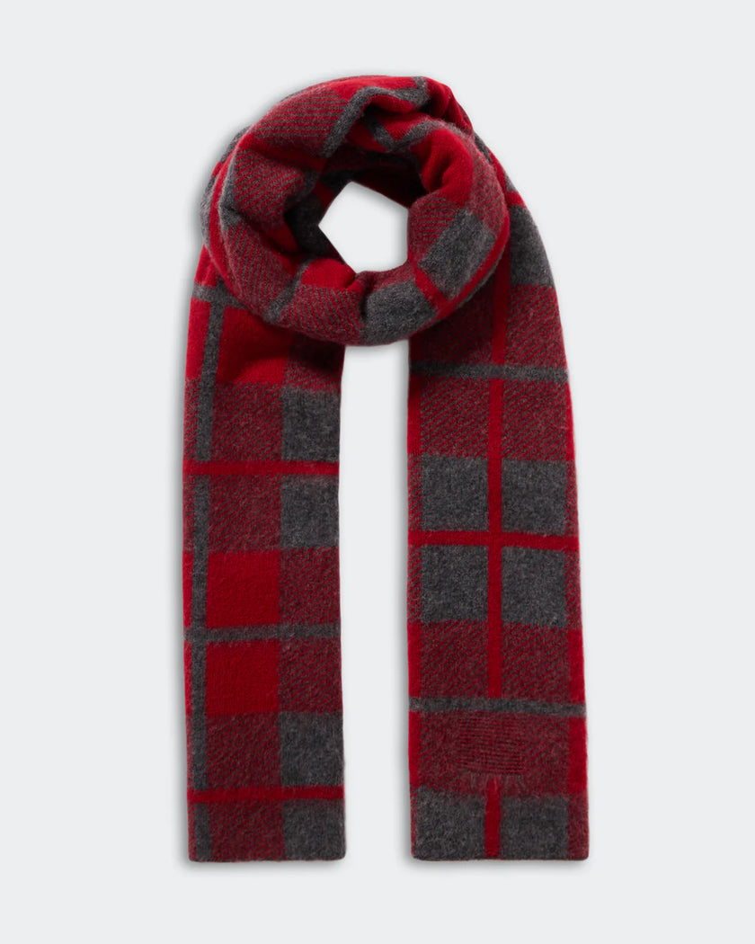 The Plaid Big Scarf in Charcoal/Ruby