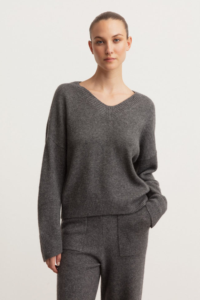Bergen Cashmere-Seide Pullover in flannel