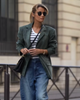 Velvet Blazer Amy in khaki