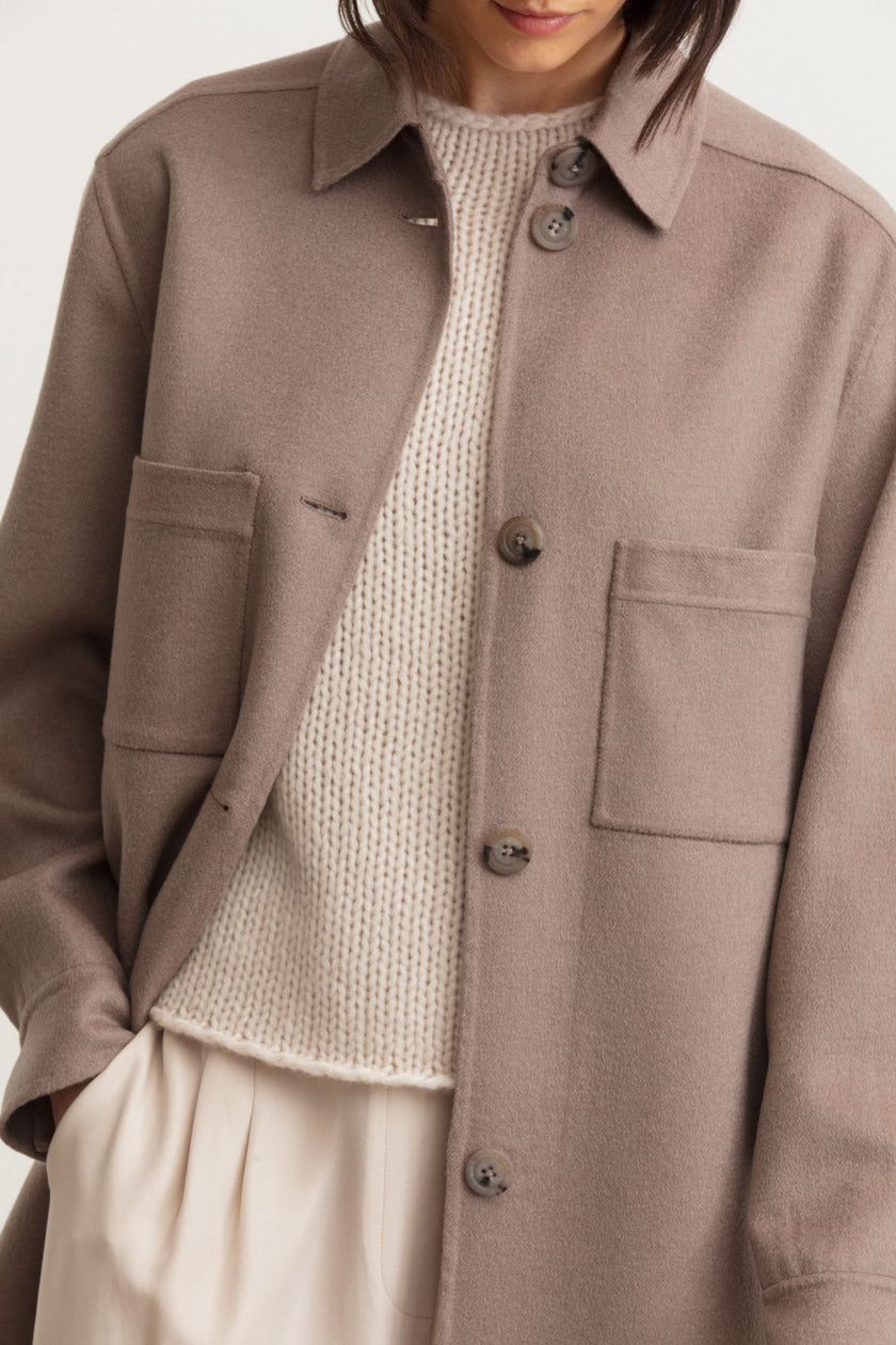 Dhana doubleface Shirt in taupe