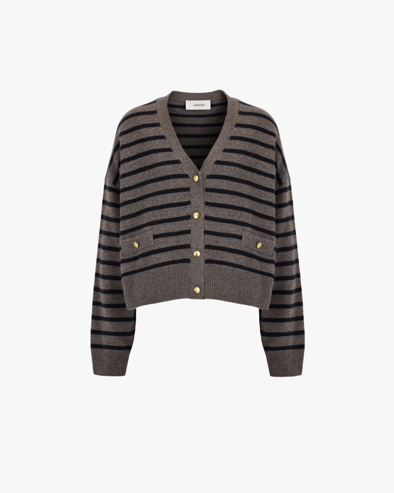 Cardigan Ramatuelle in Nougat/Dark Navy – LADNĒRI