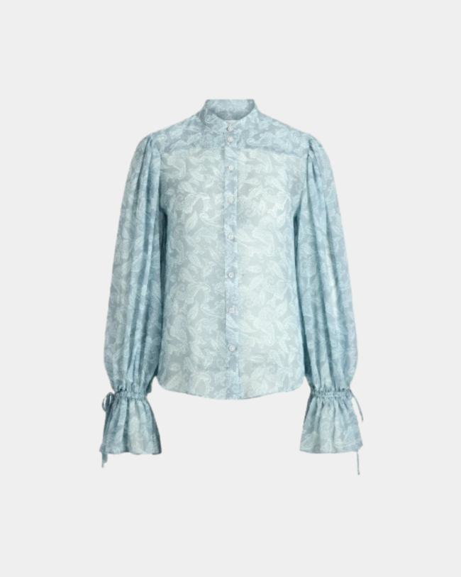 Elise Bluse in Blue Paisley – Ladneri