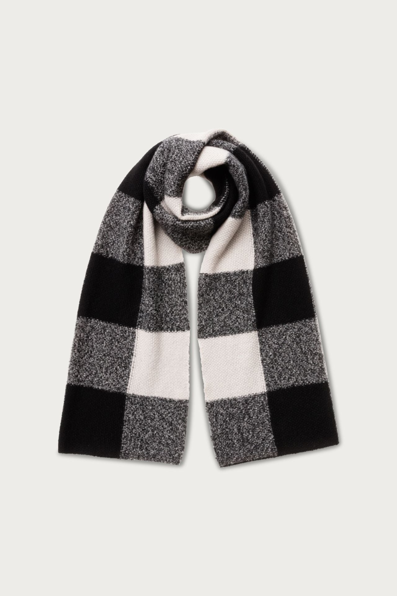 Nael Cashmere Schal in nero/alabaster