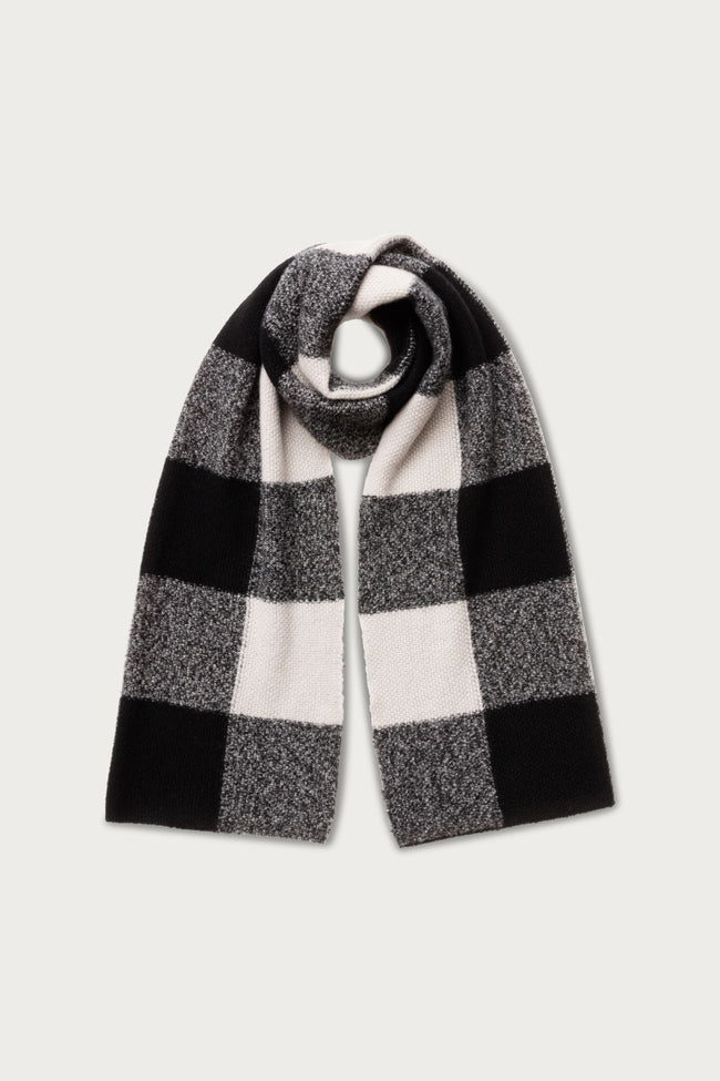 Nael Cashmere Schal in nero/alabaster