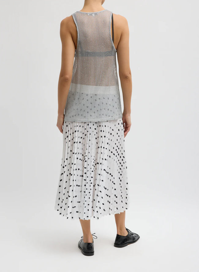 Scribble Dot Print Pull-On Pleated Skirt – Tibi