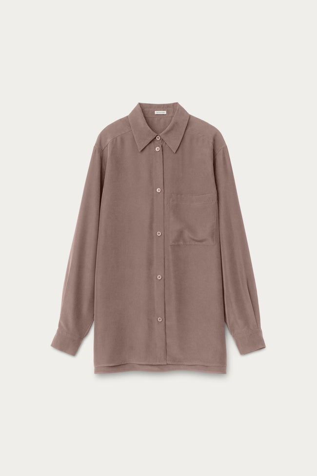 Selina Seidenbluse in taupe