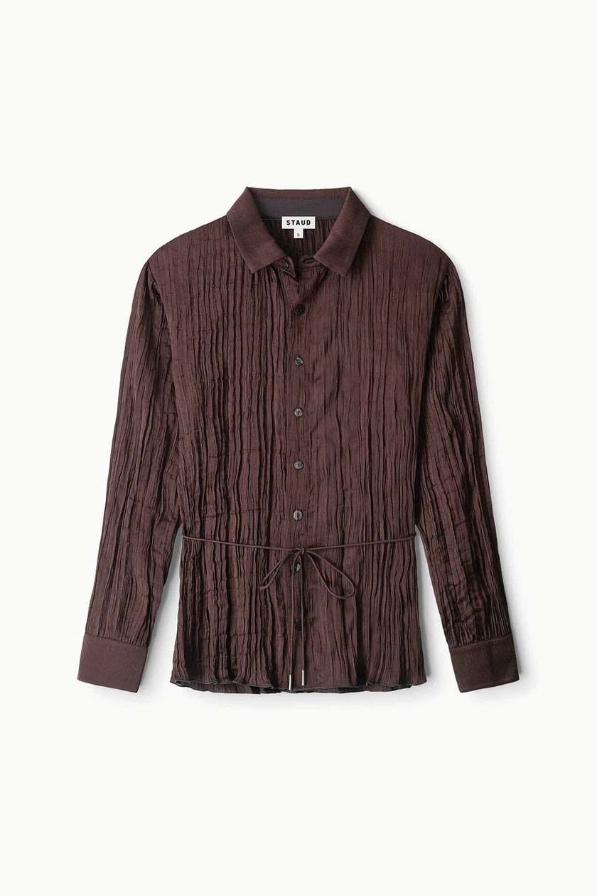 Suki Shirt – Earth Plissé – STAUD