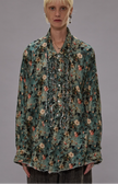 Shredded Seam Ruffle Shirt