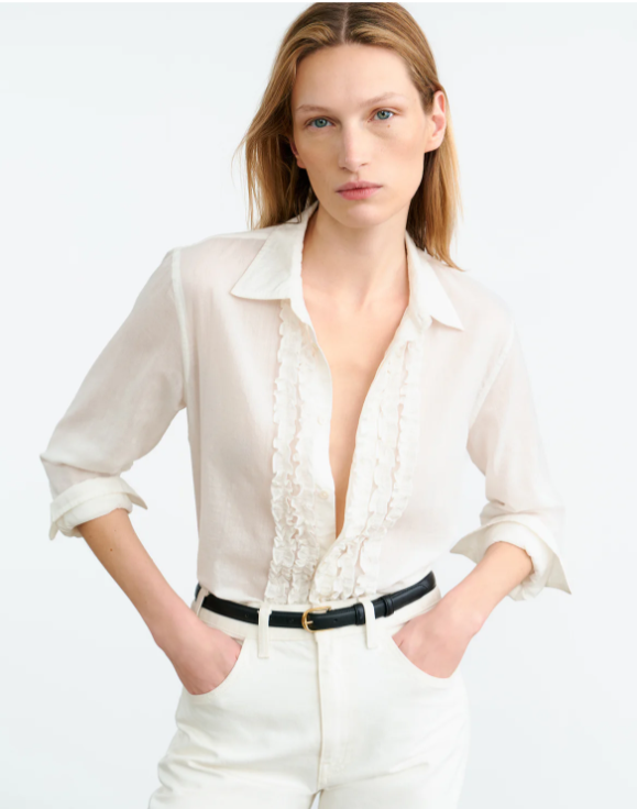 Nathan Ruffle Bluse in ivory