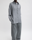 Tibi Sheer Wool Gauze Oversized Shirt