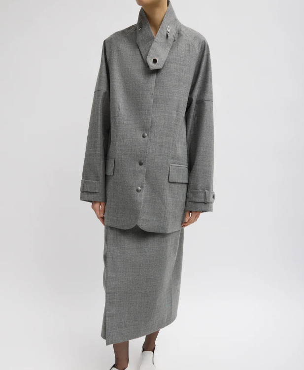 Tibi Techy Bonded Wool Olivier Blazer