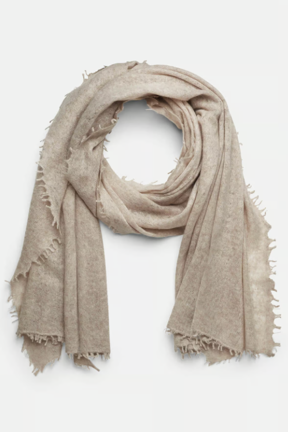 Cashmere Scarf dark beige melange – Mouleta