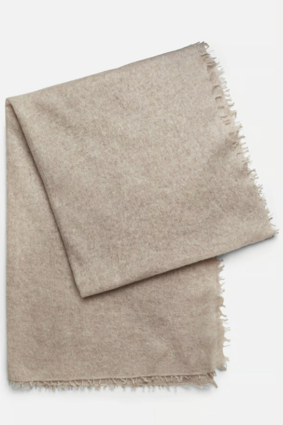 Cashmere Scarf dark beige melange – Mouleta
