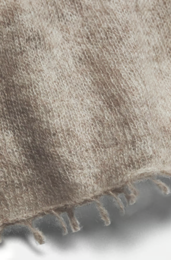 Cashmere Scarf dark beige melange – Mouleta