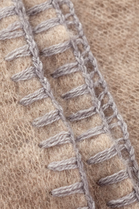 Cashmere Scarf - Orchid Petal / Dark Beige Melange – Mouleta