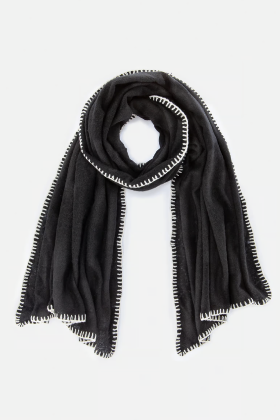 Cashmere Scarf - Black / Unbleached – Mouleta