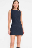 Skyla Drop Waist Minidress – Navy – STAUD