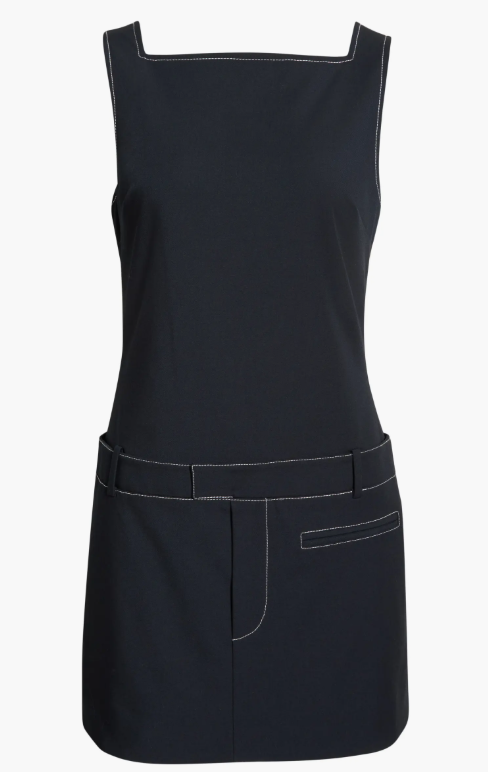 Skyla Drop Waist Minidress – Navy – STAUD