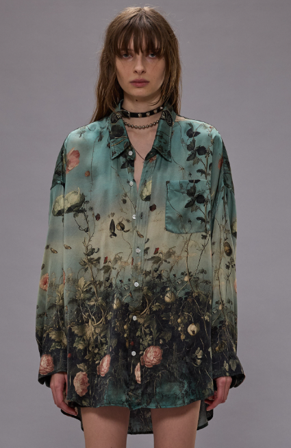 Drop Neck Seidenbluse
