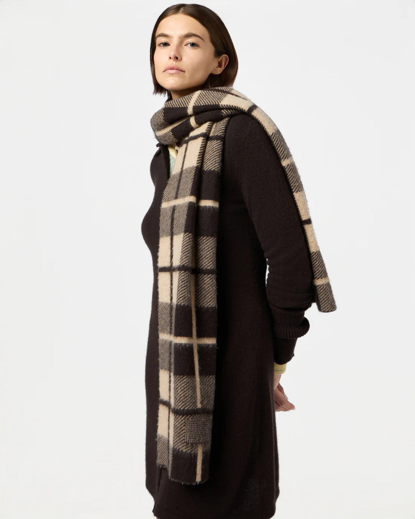 The Plaid Big Scarf in Burnt Cocoa/Dune