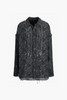 Shredded Seam Ruffle Shirt black lace