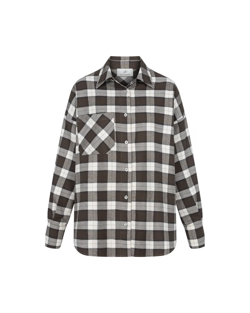 Gitta Banko Hemd Polina – Organic Cotton in Braun-Weiß Karo