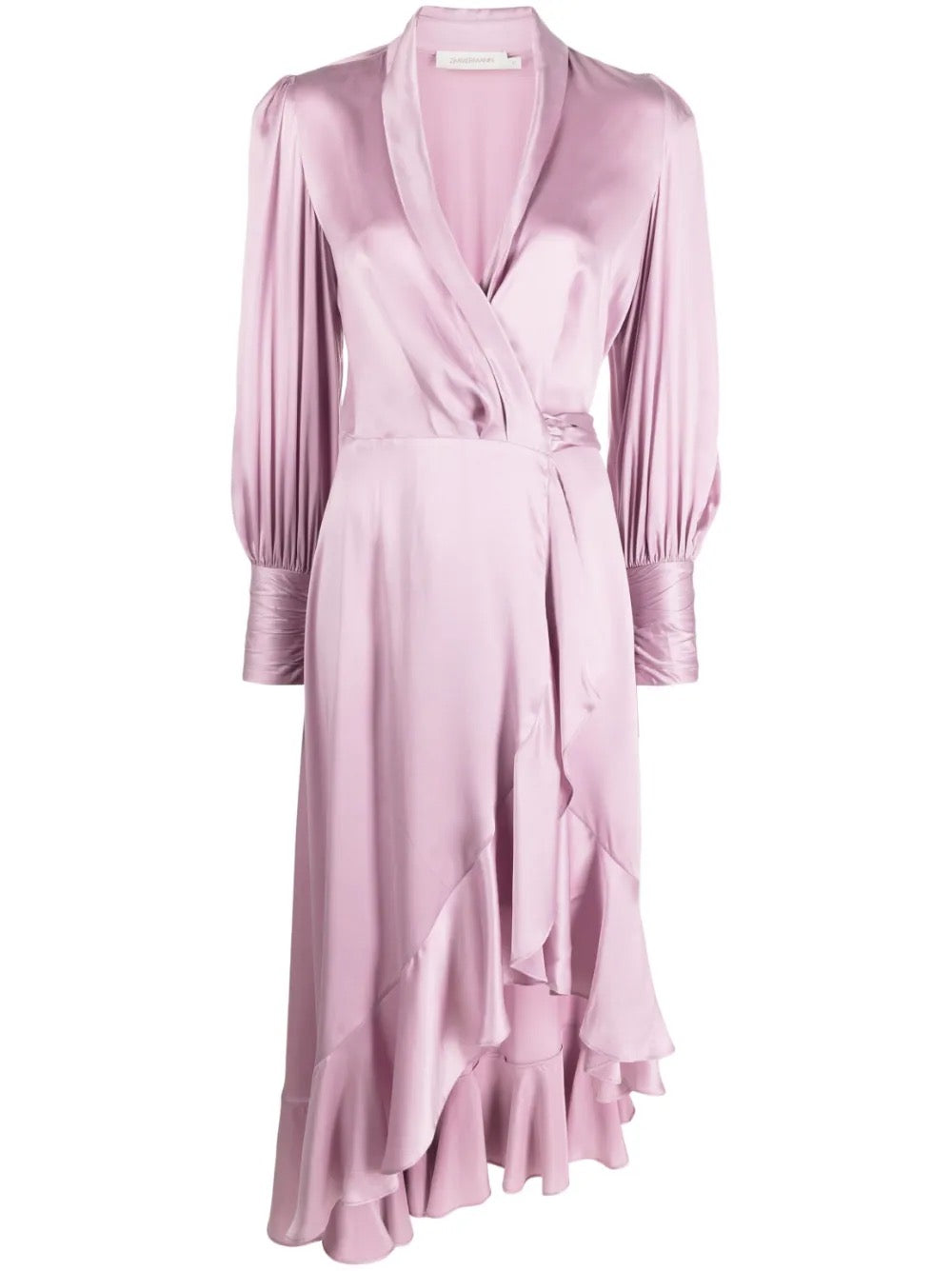 Zimmermann Wickelkleid Kleid rosa asymmetrisch V-Ausschnitt