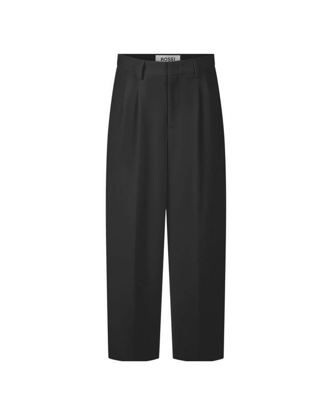 Noa crop cashmere flannel in schwarz