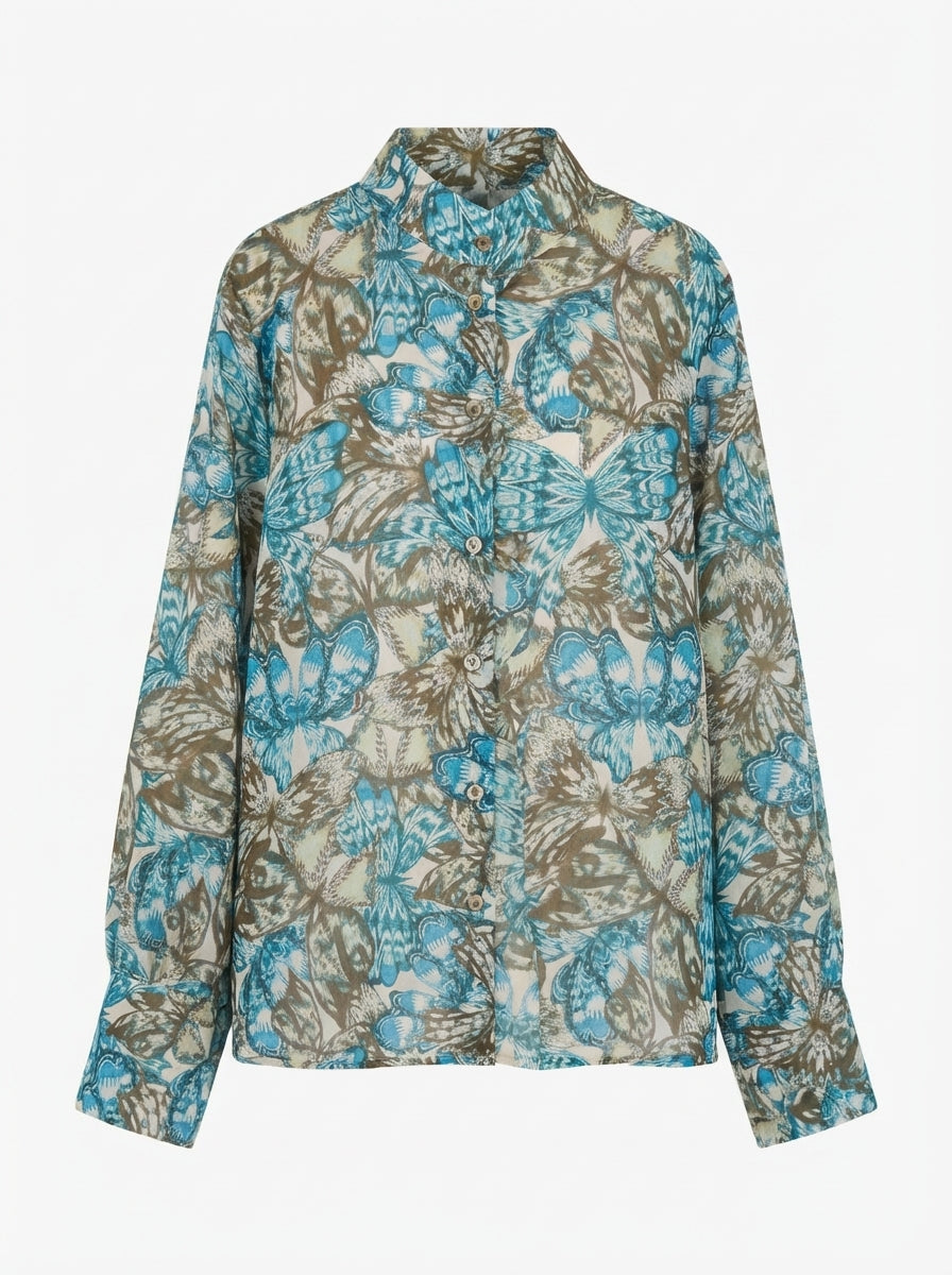 Momoni Franklin Hemd mit Print Light Blue