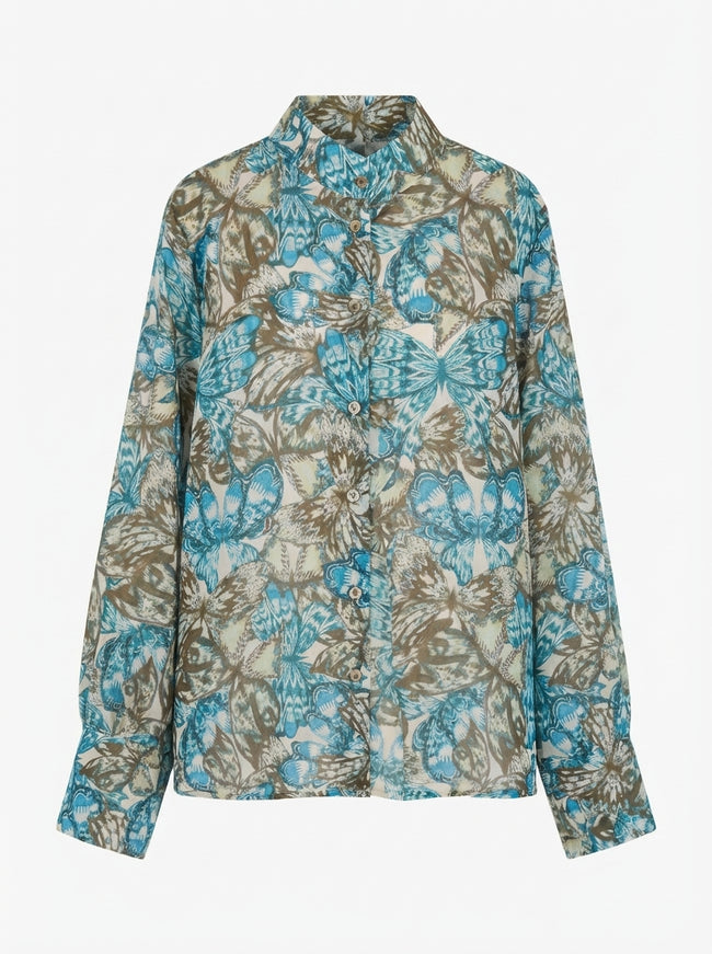 Momoni Franklin Hemd mit Print Light Blue