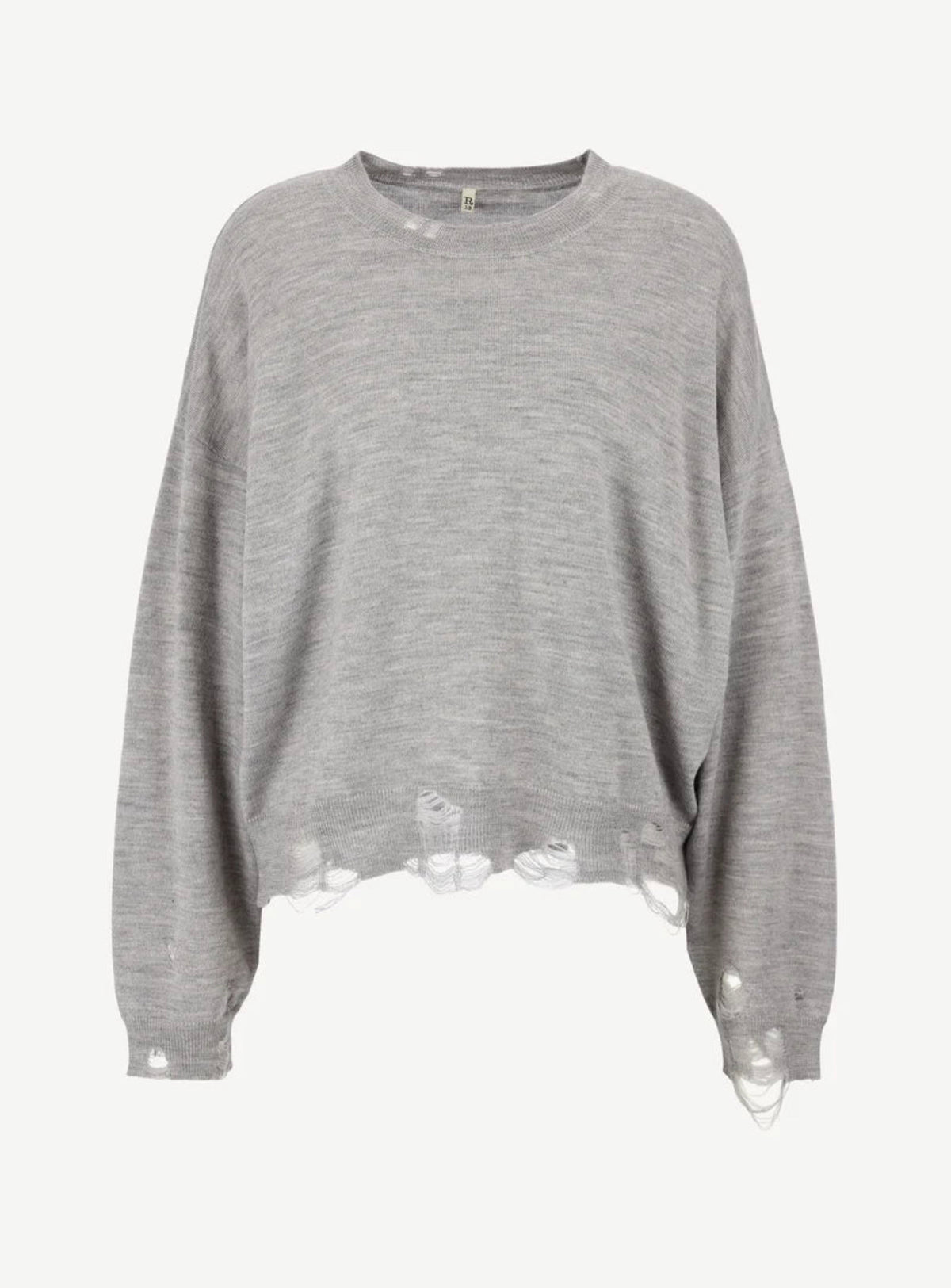 R13 Distressed cropped oversized Pullover
