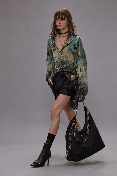 Drop Neck Seidenbluse