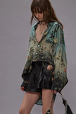 Drop Neck Seidenbluse