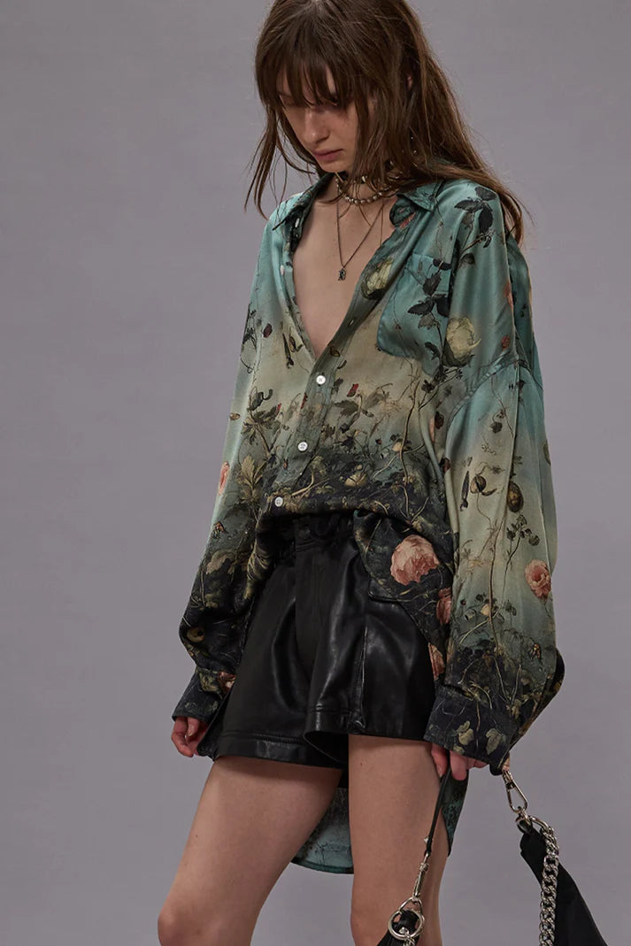 Drop Neck Seidenbluse