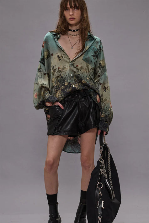 Drop Neck Seidenbluse