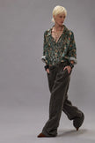 Shredded Seam Ruffle Shirt